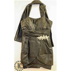 NARIANNA BLACK STRAPLESS RUCHED TOP