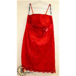 SALLY RED LACE WITH RIBBON SPAGHETTI STRAP