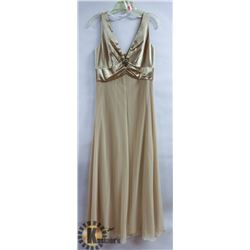 NARIANNA GOLD A-LINE SATIN STYLE TOP AND CHIFFON