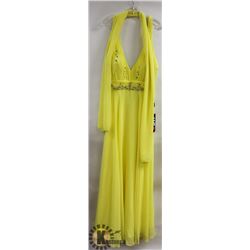 JORA COLLECTION YELLOW A-LINE CHIFFON SKIRT WITH