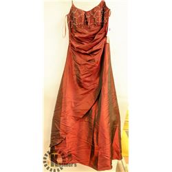 FIESTA METALLIC BURGANDY A-LINE WITH CRINOLINE