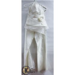 WOMENS SHEER OVER SATIN 2 PC BRIDAL SUIT SIZE 8