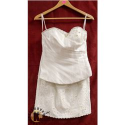 WOMENS 2 PC BRIDAL CHIFFON BEADED LACE TOP WITH