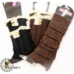 LOT OF 3 ASSORTED LEG WARMERS
