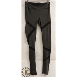 WOMENS GREY AND BLACK  AND MESH ATHLETIC LEGGINGS