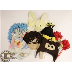 BOX OF ASSORTED CHILDRENS WINTER TOQUES