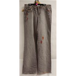 FASHION BPC WOMENS BOOT CUT DISTRESSED GREY WASH