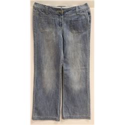 TU WOMENS LIGHT DENIM WIDE LEG JEANS SIZE 8