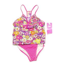 SPEEDO JR GIRLS 2 PC FLORAL AND POLKA DOT