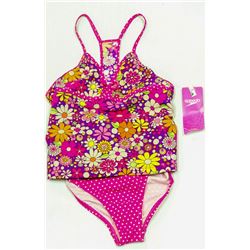 SPEEDO JR GIRLS 2 PC FLORAL AND POLKA DOT