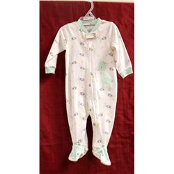 CHILD OF MINE UNISEX WHITE & ANIMAL BABY SLEEPER