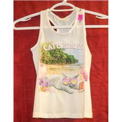 CHILDRENS PLACE GIRLS YOUTH WHITE "CATURDAYS"