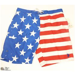 U.S. POLO MENS AMERICAN FLAG SWIM TRUNKS