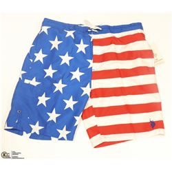 U.S. POLO MENS AMERICAN FLAG SWIM TRUNKS