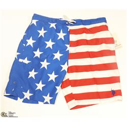 U.S. POLO MENS AMERICAN FLAG SWIM TRUNKS