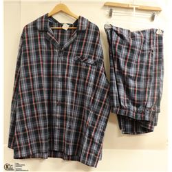 GEORGE MENS BLUE/ RED & WHITE PLAID 2 PC PAJAMAS