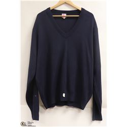 TODD NAVY BLUE V NECK KNIT MENS SWEATER SIZE 3XL