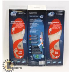 3 PAIRS OF NEW GEL GENIE SIZE MEDIUM