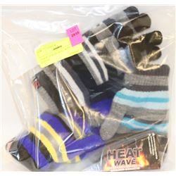 3 PACK OF KIDS HEAT WAVE GLOVES