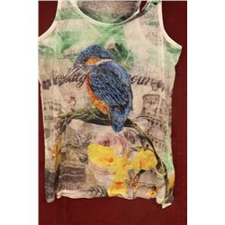 WOMENS TANK TOP WITH BLUE BIRD SIZE M