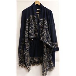 LIKY WOMENS NAVY BLUE AND AZTEC PRINT CARDIGAN