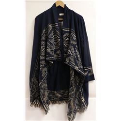 LIKY WOMENS NAVY BLUE AND AZTEC PRINT CARDIGAN