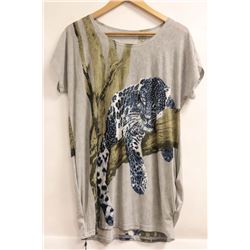 WOMENS SWOOP NECK TSHIRT WITH EMBELLISHED