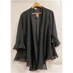 ACACIA WOMENS SHEER BLACK 3/4 LENGTH SLEEVE