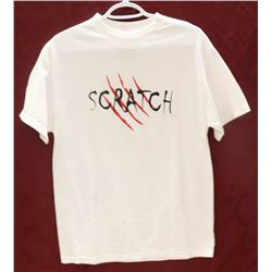 MENS WHITE SCRATCH TSHIRT SIZE M