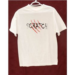 MENS WHITE SCRATCH TSHIRT SIZE M