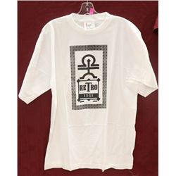 SOGO MENS WHITE RETRO EDGE TSHIRT SIZE L