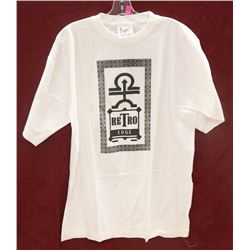 SOGO MENS WHITE RETRO EDGE TSHIRT SIZE L