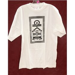 SOGO MENS WHITE RETRO EDGE TSHIRT SIZE L