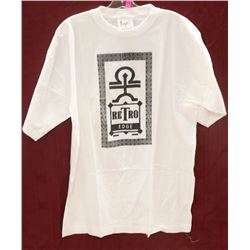SOGO MENS WHITE RETRO EDGE TSHIRT SIZE L