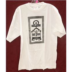 SOGO MENS WHITE RETRO EDGE TSHIRT SIZE L