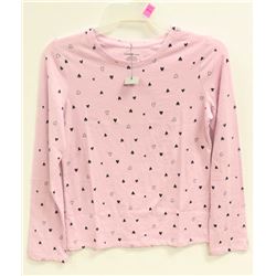 GEORGE JR GIRLS LONG SLEEVE HEART SHIRT PINK SIZE