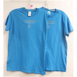 GILDAN 2PK WOMENS BLUE GYMNASTICS TSHIRT SIZE S