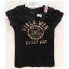 Image 1 : CHILDRENS PLACE JR GIRLS BLACK GRAPHIC TSHIRT SIZE