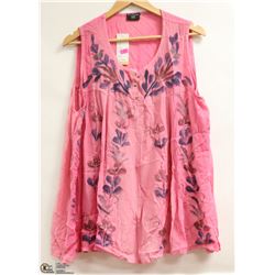 SHIVA FASHIONS WOMENS SLEEVELESS BUTTON NECK