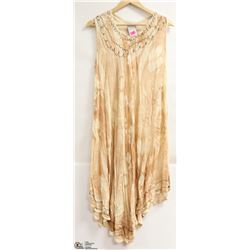 DIVINE WOMENS SLEEVELESS SUNDRESS BEIGE/TAN