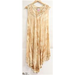 DIVINE WOMENS SLEEVELESS SUNDRESS BEIGE/TAN