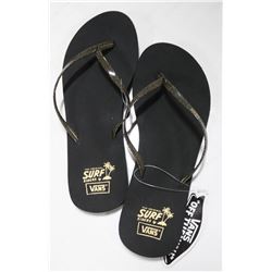 VANS MALTA BLACK/GOLD WOMENS THONG SANDALS