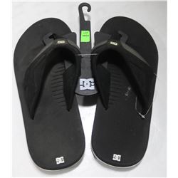 DC MENS BLACK/WHITE/GREY THONG SANDALS