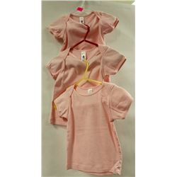 LOT OF 3 AMERICAN APPAREL 12-18MO PINK T-SHIRTS