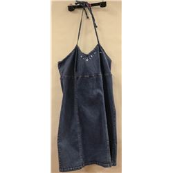 RDI STRETCH DENIM HALTER STLYE DRESS SIZE 13