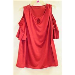 WINE RED WOMENS OPEN SHOULDER TOP SIZE