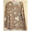 Image 1 : WOMENS LONG SLEEVE BEIGE LOVE SHIRT SIZE 2XL