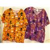 Image 1 : LOT OF 2 XXL HALLOWEEN THEMED SCRUB TOPS