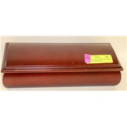 CHERRY WOOD COLOR WATCH BOX, DISPLAYS 5 WATCHES