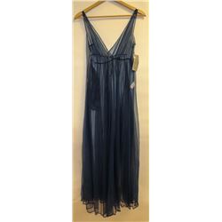 FARIS SHEER NAVY LONG NEGLIGEE
